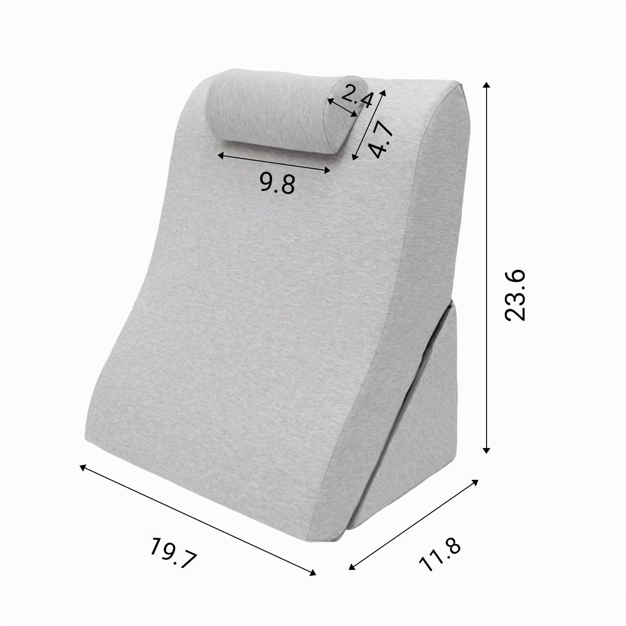 Lesekissen – Rückenkissen, verstellbare Kopfstütze, Memory-Schaum, abnehmbarer Bezug, atmungsaktiv & rutschfest, Griff – dreieckig für Rücken, Hals & Beine – 60 x 50 x 30 cm
