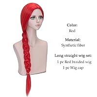 Vista 14 de Peluca rubia larga con trenzas de Probeauty, para cosplay, incluye casquillo de peluca, talla única