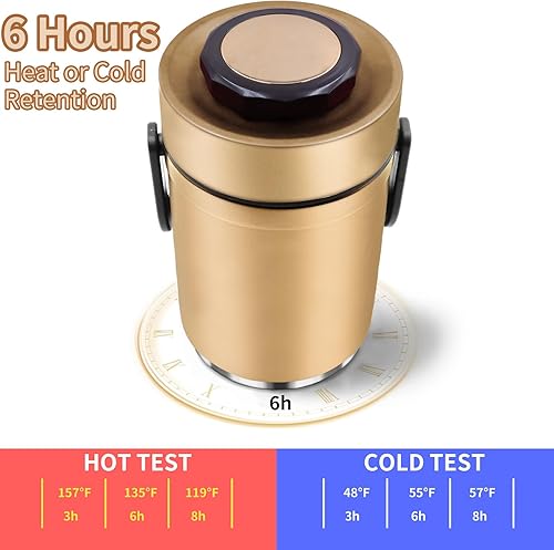 Miniatura 10 de Termo de 67 onzas para comida caliente, termo apilable de 3 capas sellado, con bolsa de almuerzo, termo de sopa, boca ancha, es adecuado