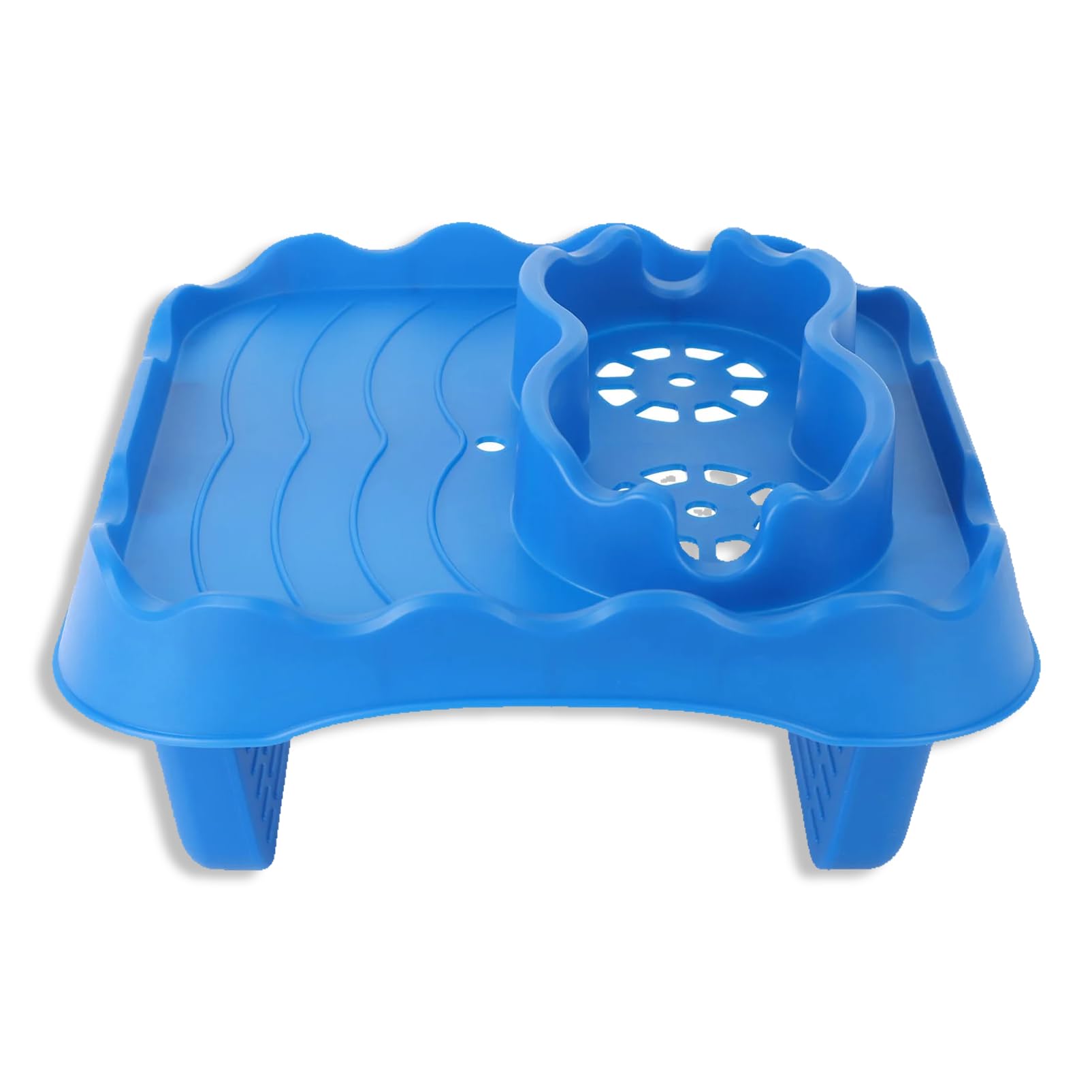 Hot Tub Table, Foldable Bathtub Side Table with 2 Cup Holders Adjustable Hot Tub Tray with Drain Holes for Spa Swimming Pool Bathtub(Blue)