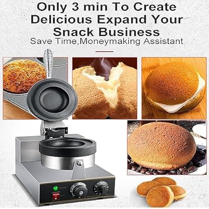 Elektrischer Bubble-Egg-Waffel-Bäcker, 1300 W – kommerzieller Burger-Waffelmaker mit Antihaft-Oberfläche, beidseitiger Heizung, Temperaturregelung und 5-Minuten-Timer! – Bild 8