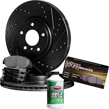 Hart Brakes Rear Brakes and Rotors Kit |Rear Brake Pads| Brake Rotors and Pads| Semi Metallic Brake Pads and Rotors - BHC1.73022.03