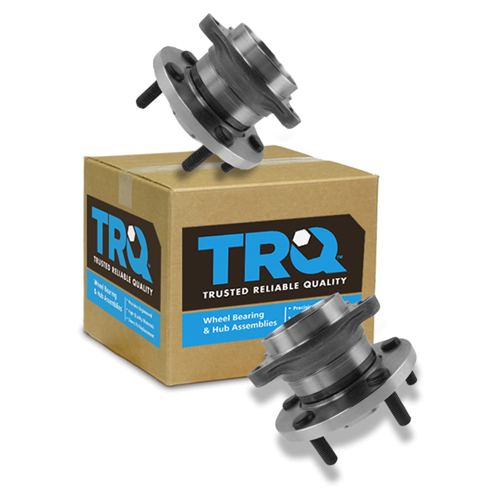 TRQ Rear Left and Right Wheel Bearing and Hub Assembly Set 2 Piece