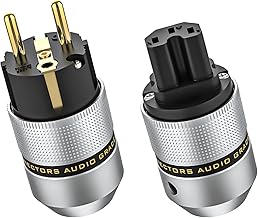 Tertullus High-End HiFi Power Plug Aluminium Gold-Plated Schuko Plug & Cold Device Plug Coupling, High-End Connections (Gold-Plated, E820)
