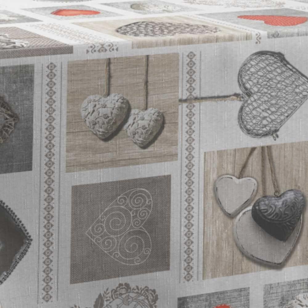 EasyNappes Tablecloth, Anti-Stain, Coeurs, Rectangular 60x80 inch