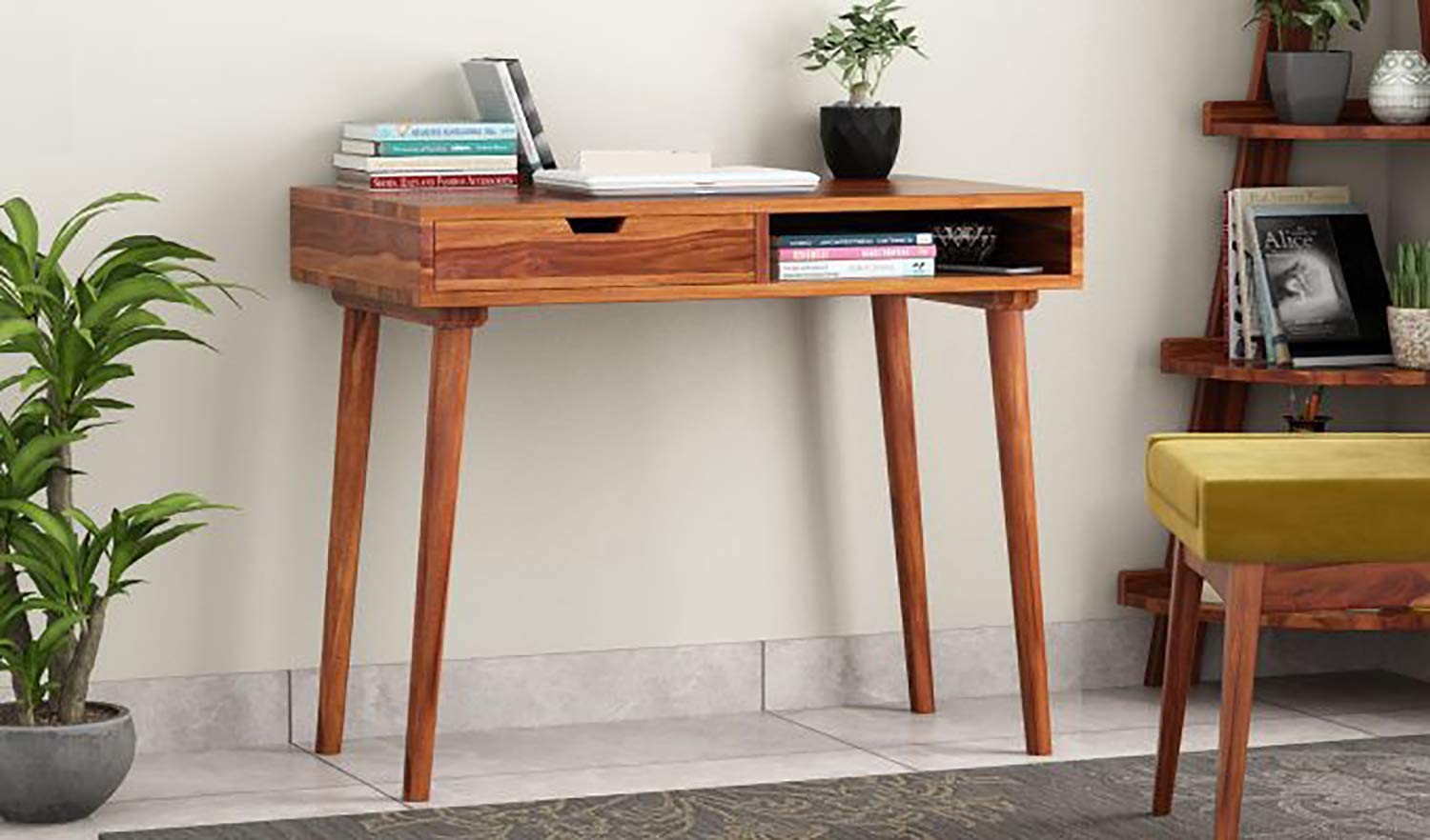 Buy Furnifab Sheesham Wood Study Table for Living Room, Office Table