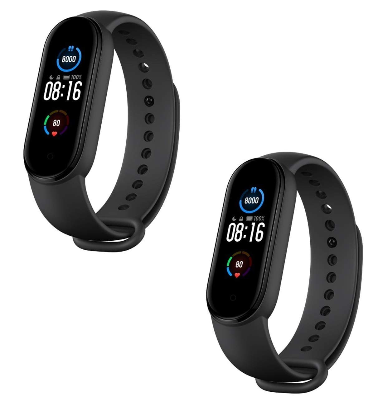 TechKing Smart Band M5 Fitness Band,Smart Battery Life, Color AMOLED Full-Touch Screen, Waterproof with Music Control and with Heart Rate Sensor (Buy 1 Get 1 Free)