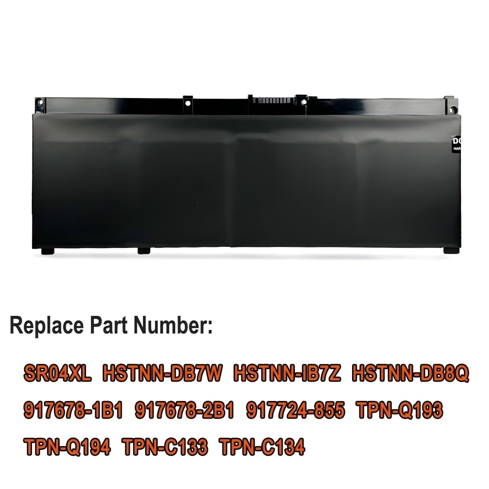 Batteria for laptop SR04XL, compatibile con Pavilion Gaming 15, 2018, 4550 mAh/70,07 WH, batteria a lunga durata | Plug and Play