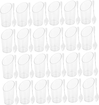 24 Sets Dessert Cups Multi-Function Mousse Cups for Tiramisu Compact Portable for Parties and Celebrations