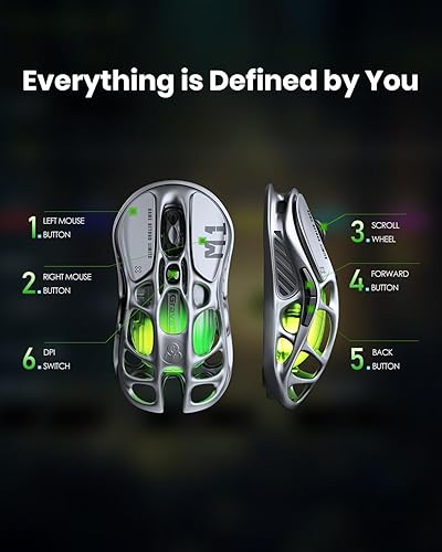 Miniatura 6 de GravaStar Mouse inalámbrico para juegos Mercury M1 Pro - Sensor PAW3395DM de 26,000 DPI • Aleación de magnesio ligera • Trimodo