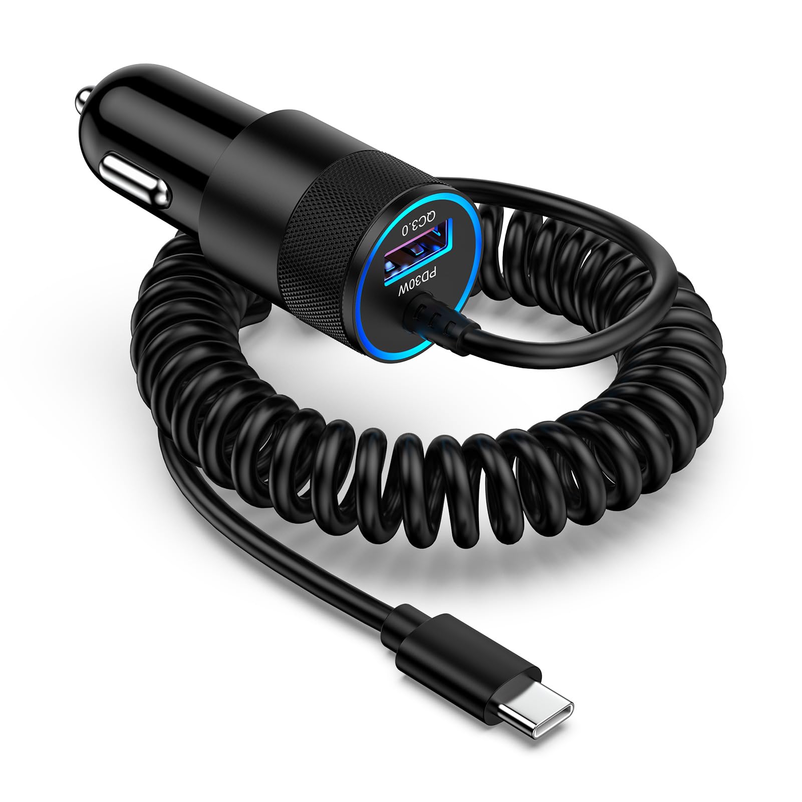 Type C Fast Car Charger for Galaxy A17/A56/A16/S25 Ultra/S25/Plus/S24 FE/S23 Ultra/A15/A55/A54/A14 5G Pixel 10 9 8 Pro iPhone 17 16e, QC3.0 18W Car