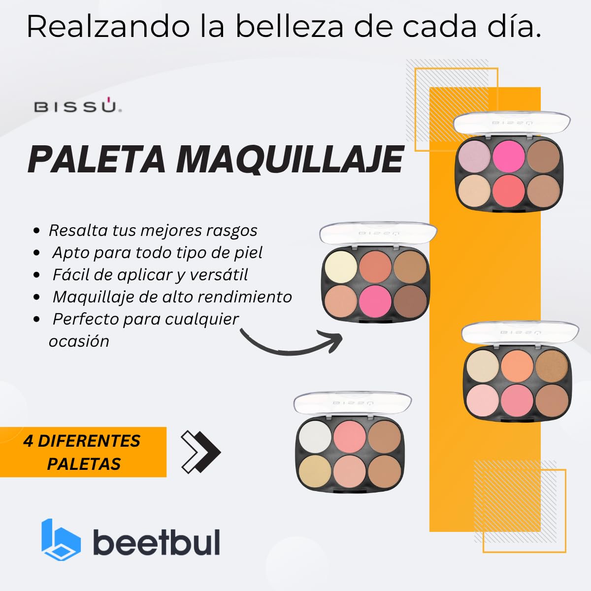 Makeup Kit Bissú 6‑Color Palette + Velvet Puff + 2 Finger Puffs + Makeup Sponge + Exfoliating Sponge (4 Styles) (01 Mera Mera) - Image 4