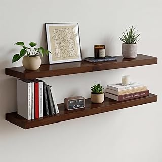 Homeforia Walnut 36 inch Floating Shelf, High End Solid Real Wood 36inch...