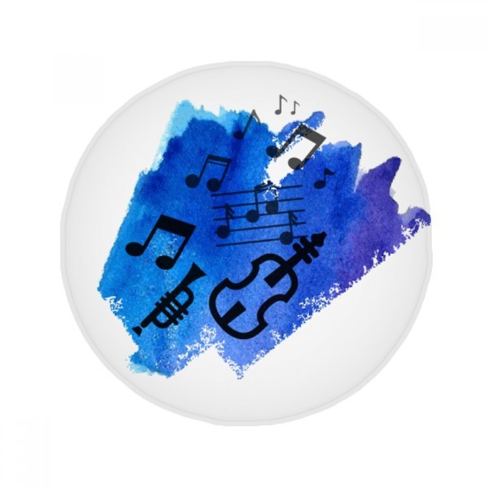 Tapis rond bleu musical de 80 cm pour égayer votre salle de bain
