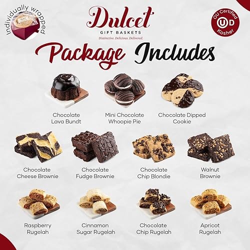 Miniatura 5 de Dulcet Gift Baskets Caja de regalo de la colección de chocolate definitiva rellena con brownie de dulce de leche, rugelah escamoso, pastel de
