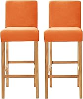 Vista 17 de Fundas de terciopelo para sillas de pub, extraíbles y elásticas para taburete de mostrador (2, azul bebé)