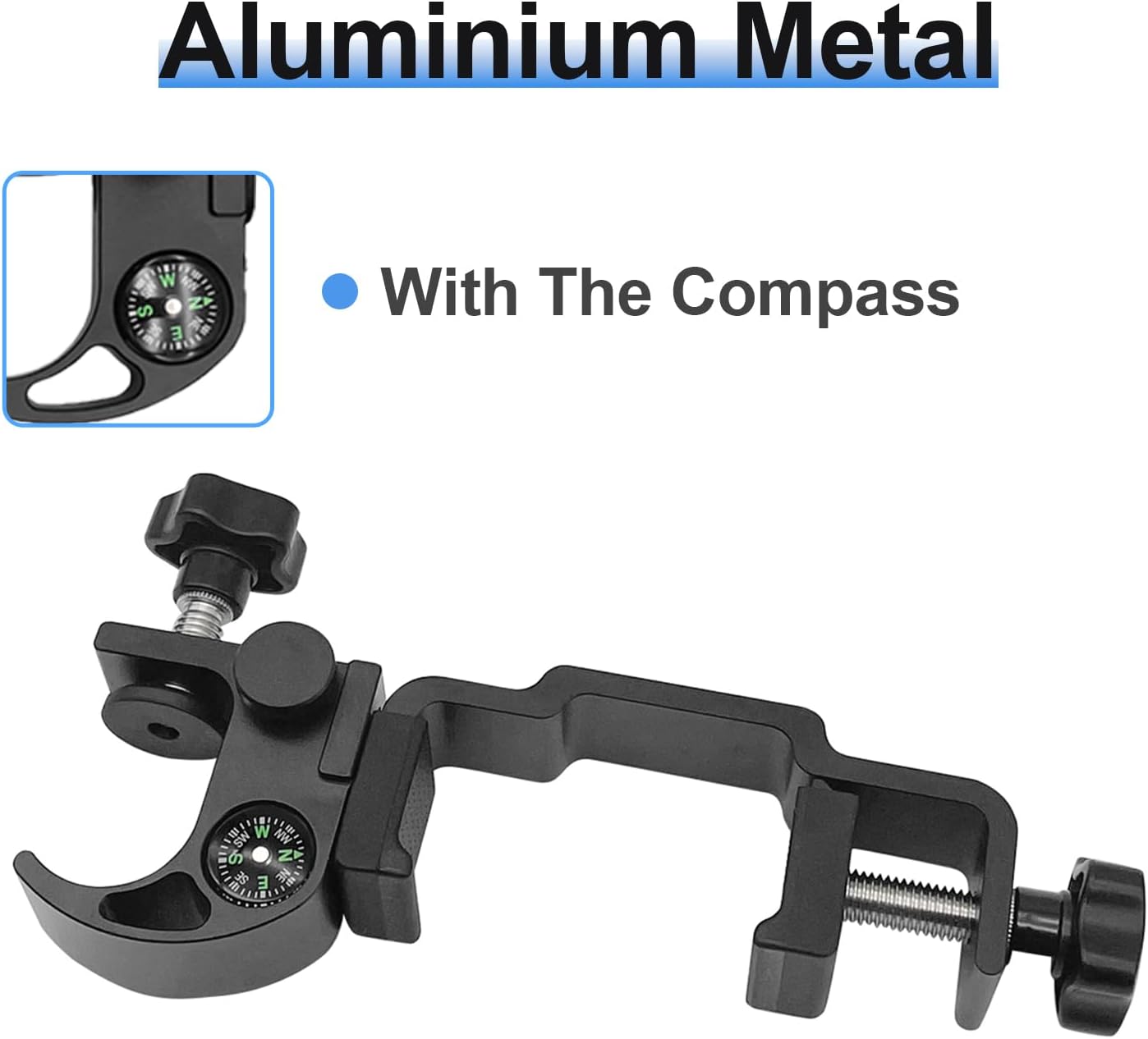 Universal Data Collector Cradle Bracket Fit on Most Data Collectors, Aluminium Data Collector Bracket for Prism Pole with Compass