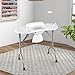 LDAILY Portable Nail Table, Foldable Nail Technician Desk w/Electric Dust Collector, Bendable LED Lamp, Removable Armrest Pad, Carry Bag, Manicure Table with Lockable Wheels for Home, Salon (White)