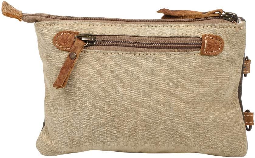 Myra Bag Stamp Pocket Upcycled Canvas Wristlet Pouch Bag S-1223 - Image 4