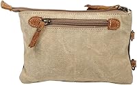 Vista 4 de Myra Bag Bolsa de muñeca de lona reciclada de bolsillo de sello S-1223, Marrón