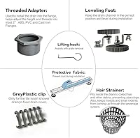 Vista 2 de Neodrain Drenaje de ducha lineal de 32 pulgadas con rejilla de inserción de azulejos, desagüe de suelo de ducha rectangular de acero inoxidable
