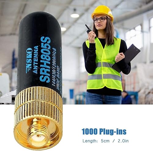 Miniatura 6 de Mini antena corta para walkie talkie AR-805S SMA- Antena hembra de doble banda de alta ganancia de largo alcance compatible con Baofeng BF-888S,