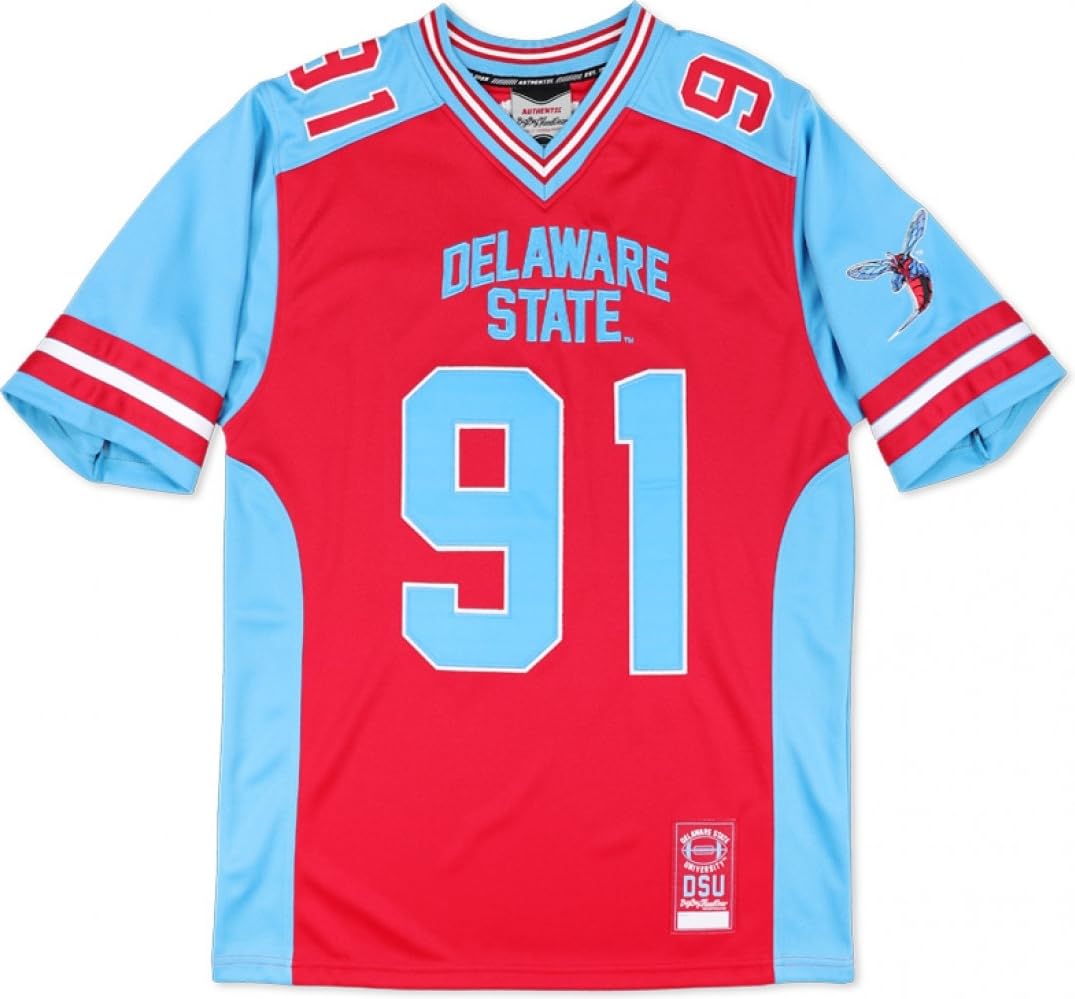 Big Boy Delaware State Hornets S13 Mens Football Jersey [Red - 4XL] - ID#40331