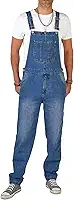 Macacão masculino jeans com suspensório de ajuste regular
