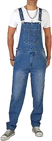 Macacão masculino jeans com suspensório de ajuste regular