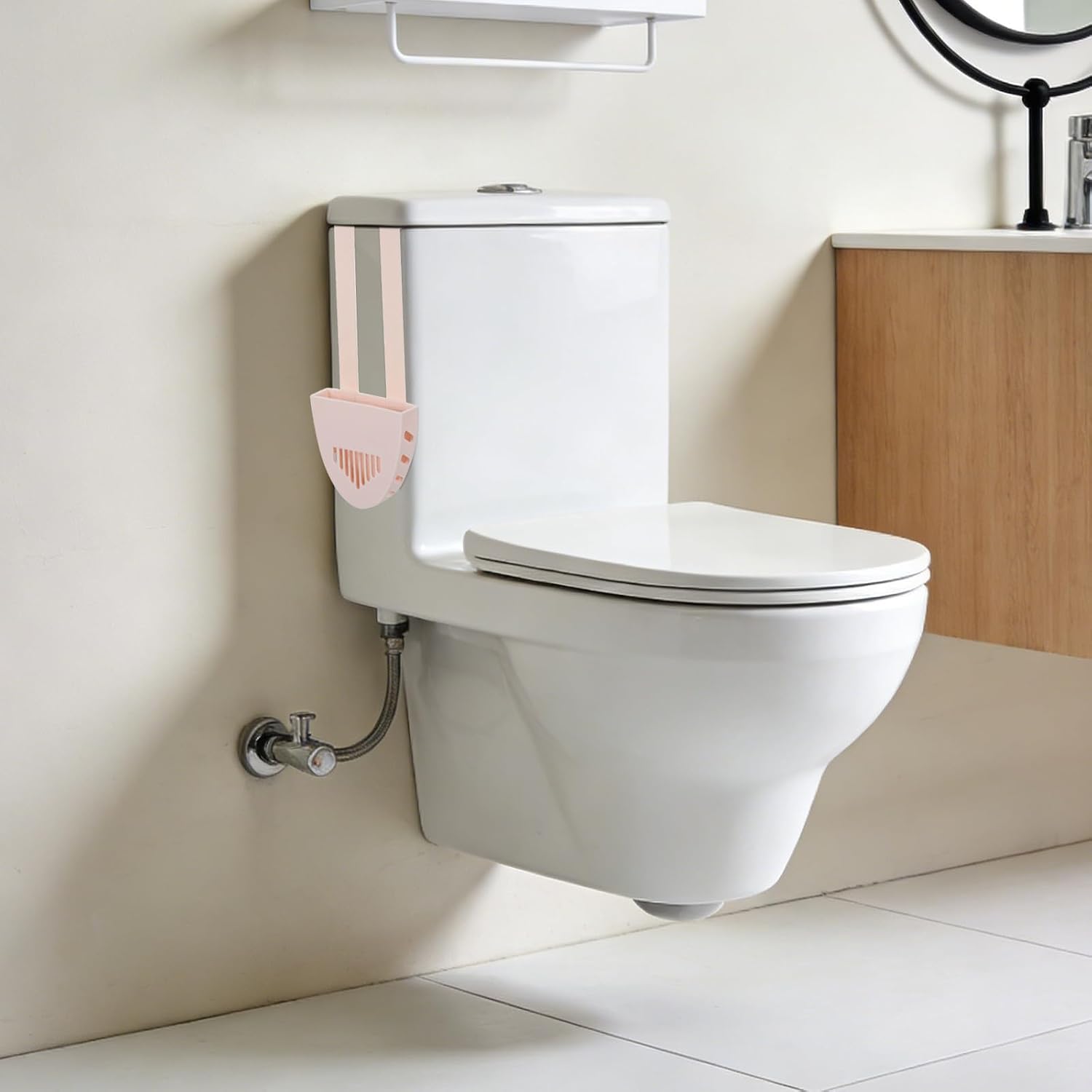 Toilet Tank Cleaner Hook Holder with Space Saving Abs Plastic Design, Rust Resistant and Convenient Access, Bathroom Hanging Tablet Carrier Caddy for Easy Toilet Cleaning image 5