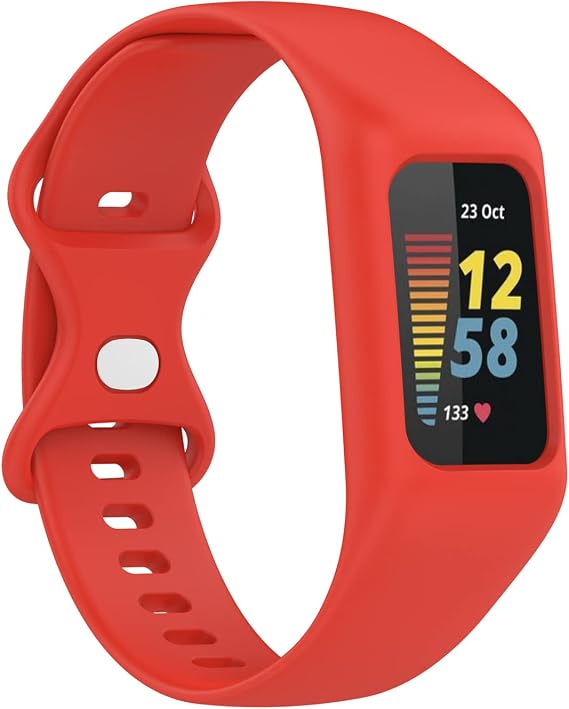 Soft Watch Strap Compatible with Fitbit Charge 6 Charge 5 Charge 4 Charge 3/3SE Silicone Wristband All-Round Protective Band Replacement Strap