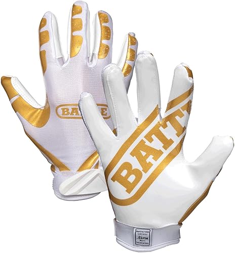 Battle Sports Ultra-Stick Wide Receiver Football Gloves - Adult & Youth Football Gloves