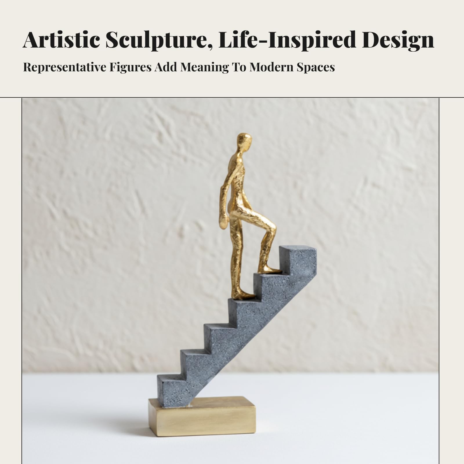 LOVIVER Abstrakte Kunst Harz Treppe Denker Skulptur Modernes Denken Menschen Figur Statue für Tischdekoration, S
