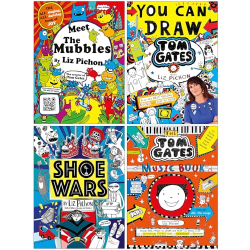 Liz Pichon Collection 4 Books Set (Meet The Mubbles, You Can Draw, Shoe Wars & Tom Gates The Music Book)