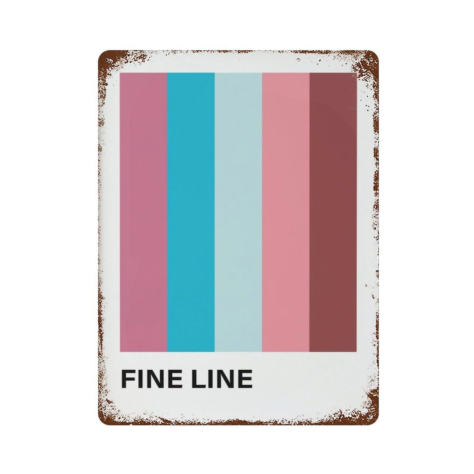 xiaoxiaoshen Fine Line Color Palette Minimalist Neutral Decor Wall Decor Art Metal Tin Poster Modern Home Decor Art Home Bar Shop Decorations Vintage Sign 40x30cm