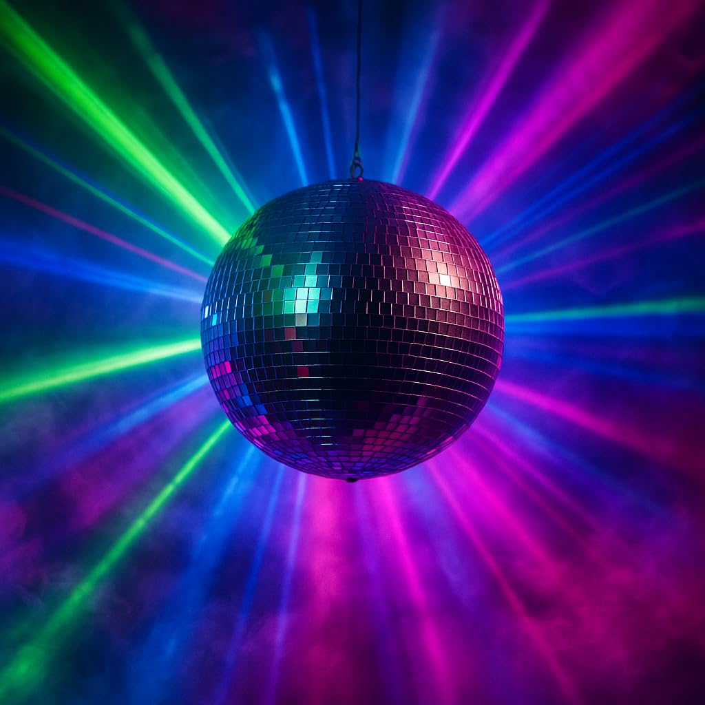 BeamZ MB30 - Bola de discoteca de espejos de 30 cm de diámetro para colgar del techo, espejos de cristal de 10 x 10 milímetros, interior de PVC ignífugo, ideal para decorar fiestas, discotecas, etc.