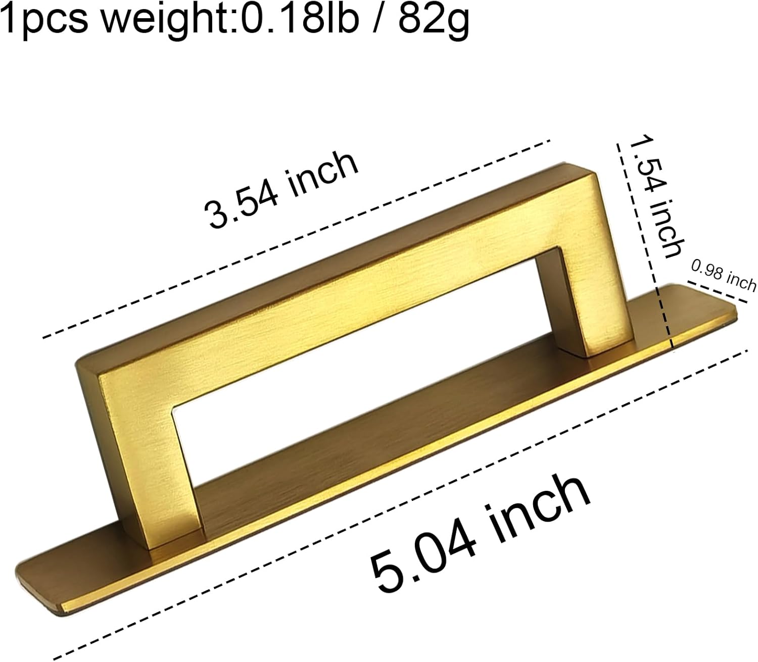 Adhesive Cabinet Handles 5 Inch, 4 Pcs, Stick On Cabinet Pulls Closet Handle, Self Stick Drawer Pulls, No Drill Glass Sliding Shower Door Handle, Modern, Stainless Steel, Gold