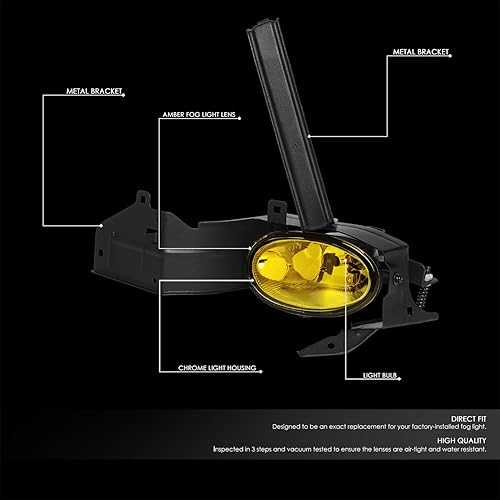 Miniatura 2 de DNA MOTORING FL-HA082D-AM - Luz antiniebla para el lado del conductor y del pasajero, mejora la visibilidad compatible con Honda Accord Coupe 08-10