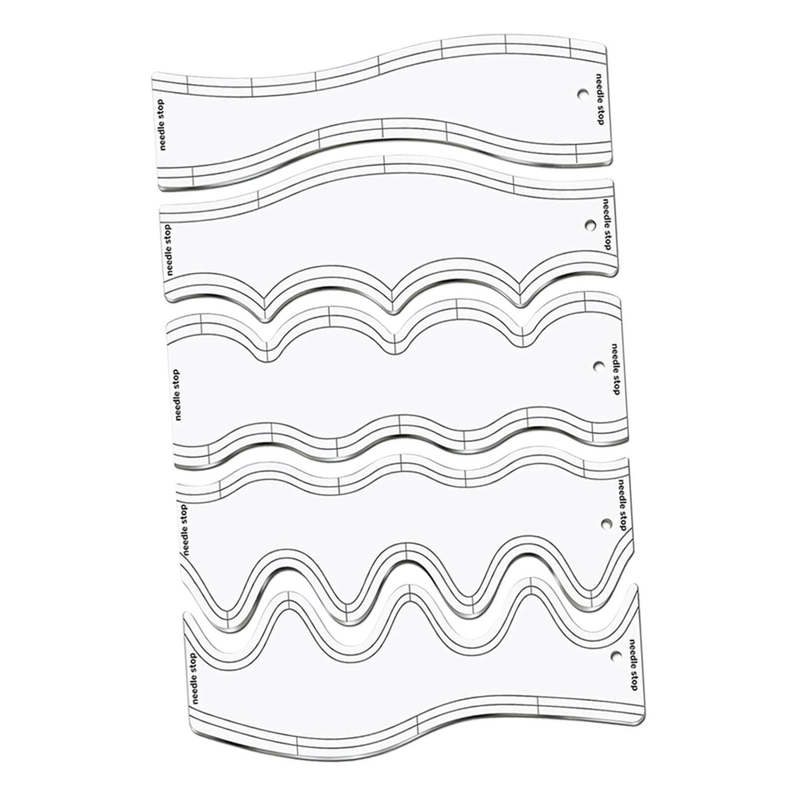 Alcxazs Wave Quilting Rulers Set Includes Unique Clear Rulers Tools To Accuracy In Crafting Quilting Wave Ruler Acrylic Template For Machine Template Cutting