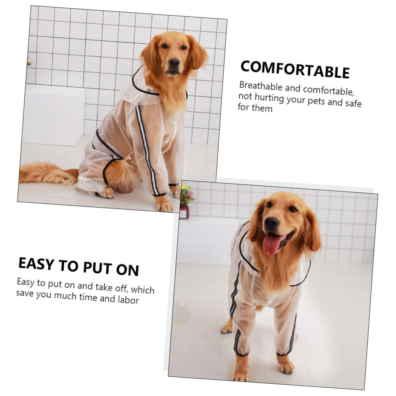 Manteaux de Pluie imperméables pour Chien, imperméable pour Chien, 2 pièces, imperméable pour Animal Domestique, Poncho, Veste de Pluie, Fournitures pour animau