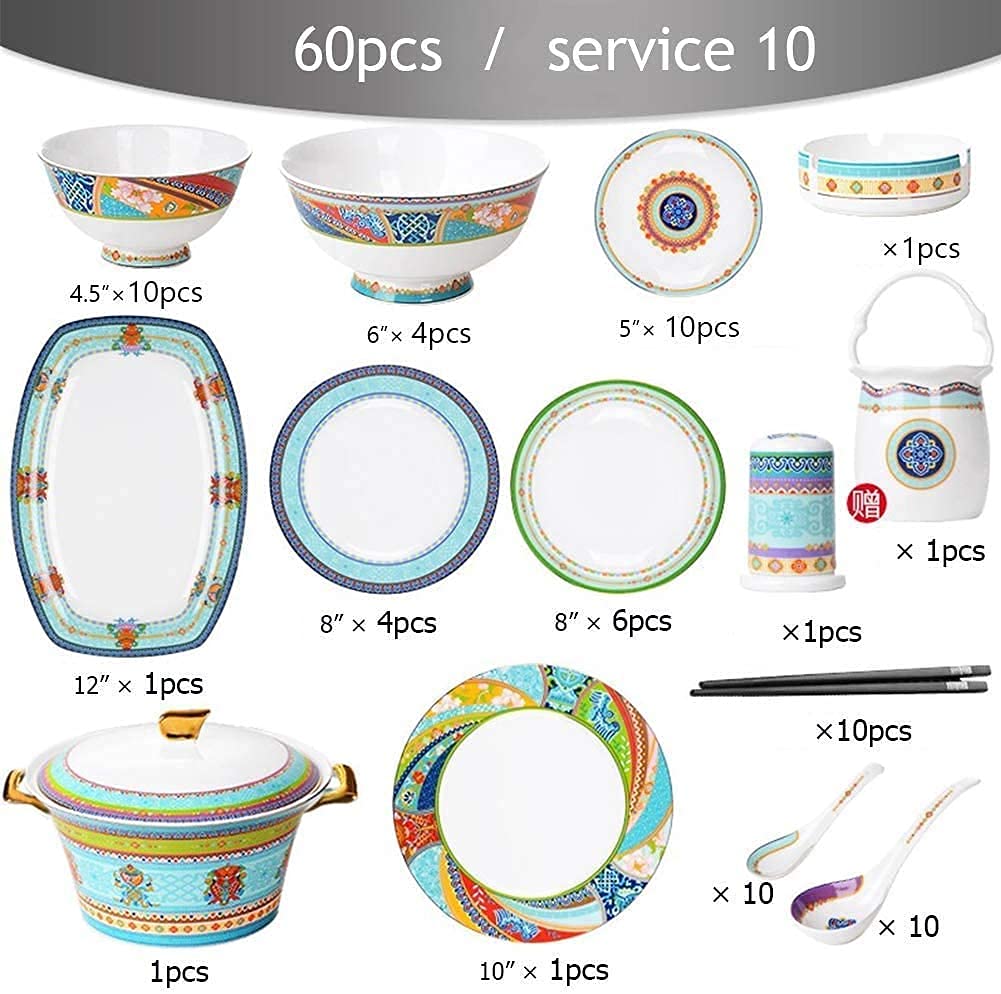 Ceramiczne zestawy zastawy stołowej – nadaje się do kuchenki mikrofalowej i zmywarki, porcelanowy zestaw naczyń, talerze i miski, elegancka zastawa stołowa do domowej restauracji i na imprezy