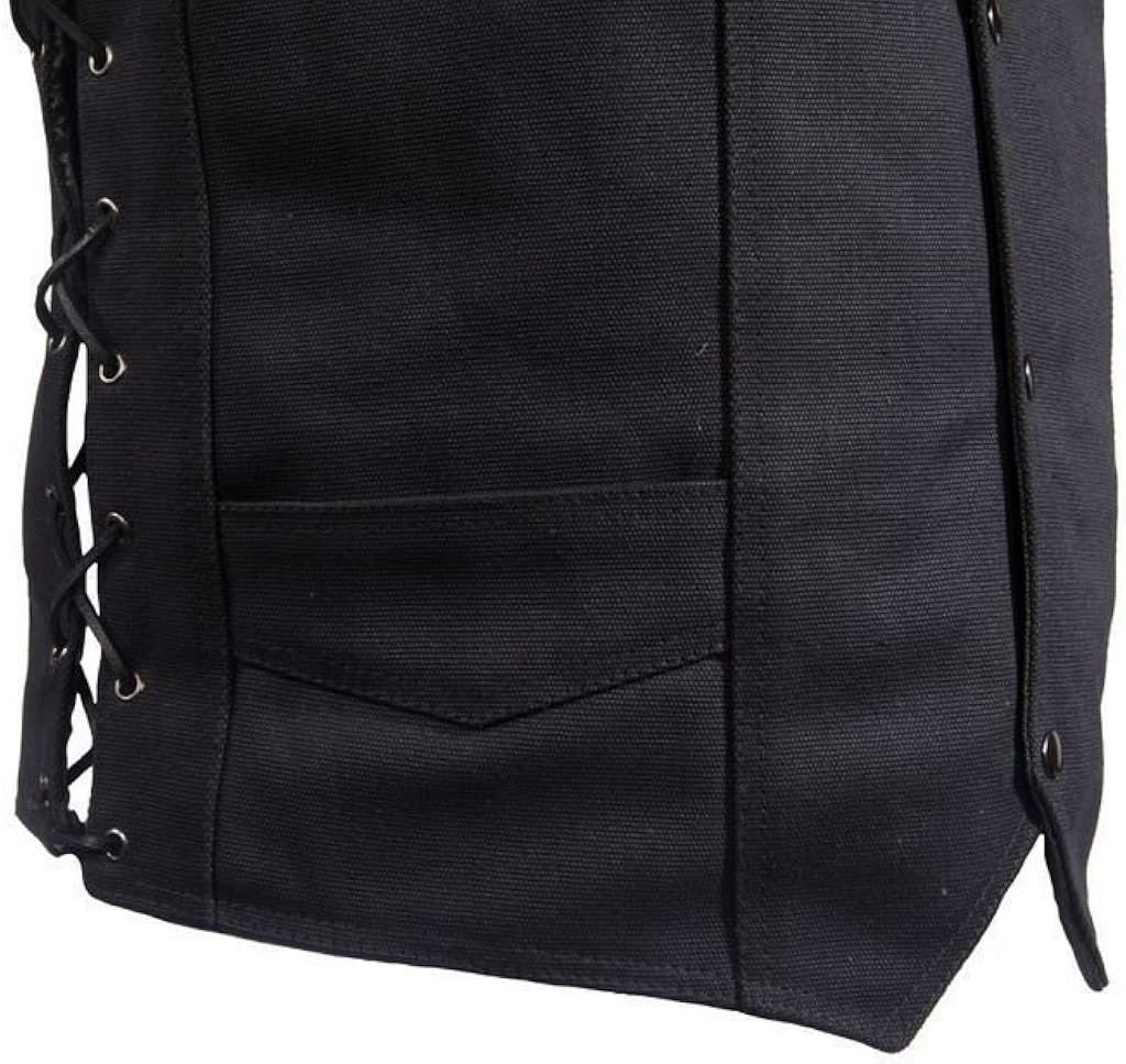 Miniatura 6 de Chaleco de lona de encaje lateral liso para motocicleta con 2 bolsillos para pistola