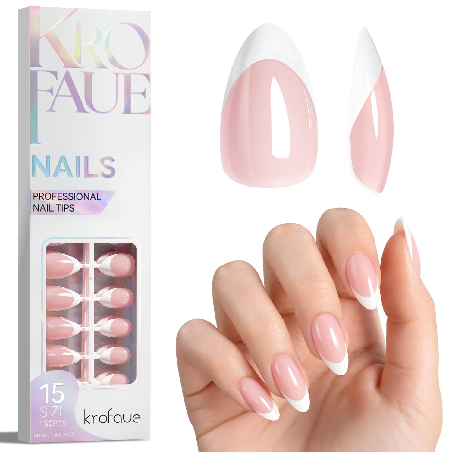 French Half Nail Tips - 500 PCS -15 French Half Nail Tips - 500 PCS -15