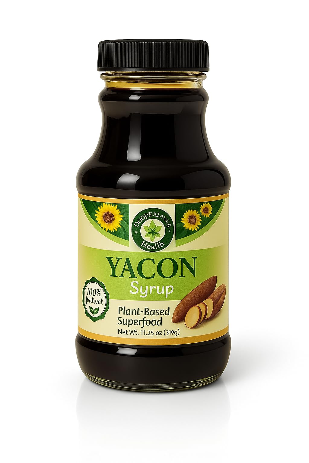 Good Balance Health Yacon Syrup | Natural Sweetener | Sugar Substitute | Low Glycemic Index, Low Calorie Syrup | Prebiotics, Vitamins, Fiber | Vegan, Gluten Free, Kosher Syrup | 11.25 Ounce Bottle