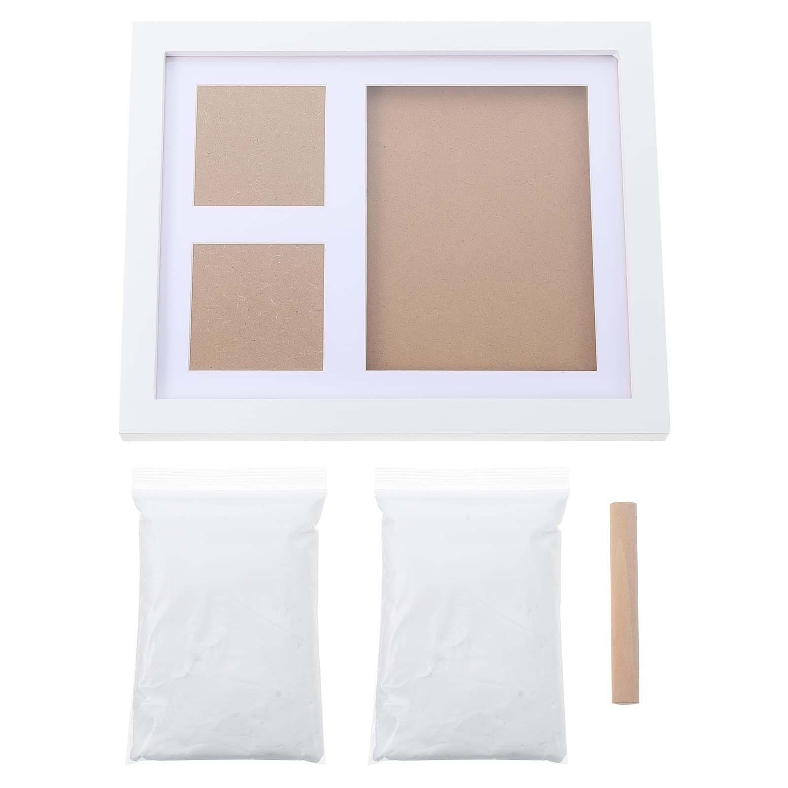 Kit main et pied cadre photo souvenir en bois avec protection anti-poussière