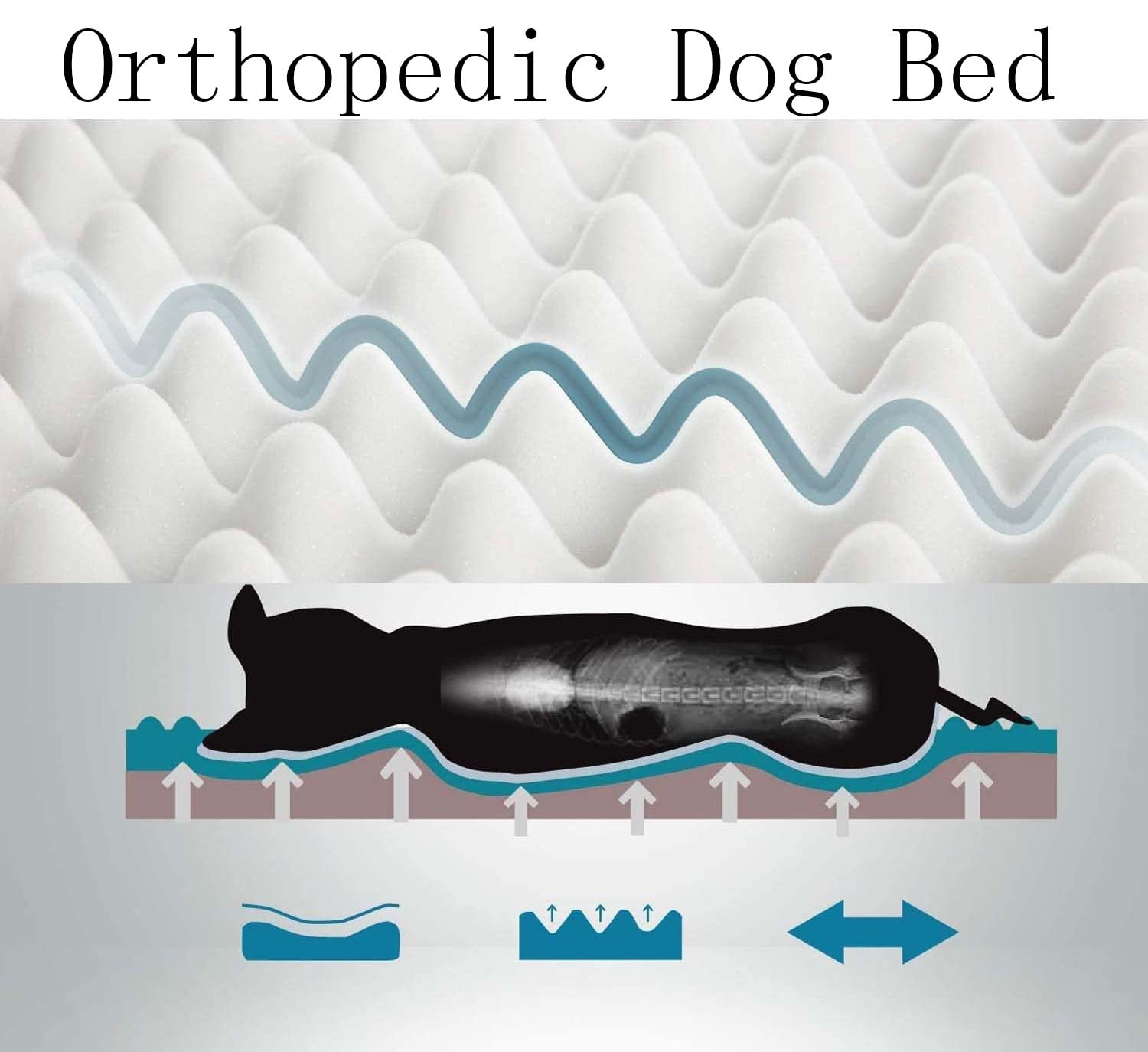 Cama ortopédica para perros, colchón de felpa suave, almohadilla de espuma viscoelástica para perros pequeños, medianos y grandes, alfombrilla extraíble para jaula de perro, lavable, antideslizante,