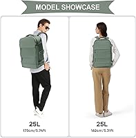 Vista 9 de coowoz Travel Backpack For Women Men,Carry On Backpack,Hiking Backpack Waterproof Outdoor Sports Rucksack Casual Daypack Travel Essentials(Olive