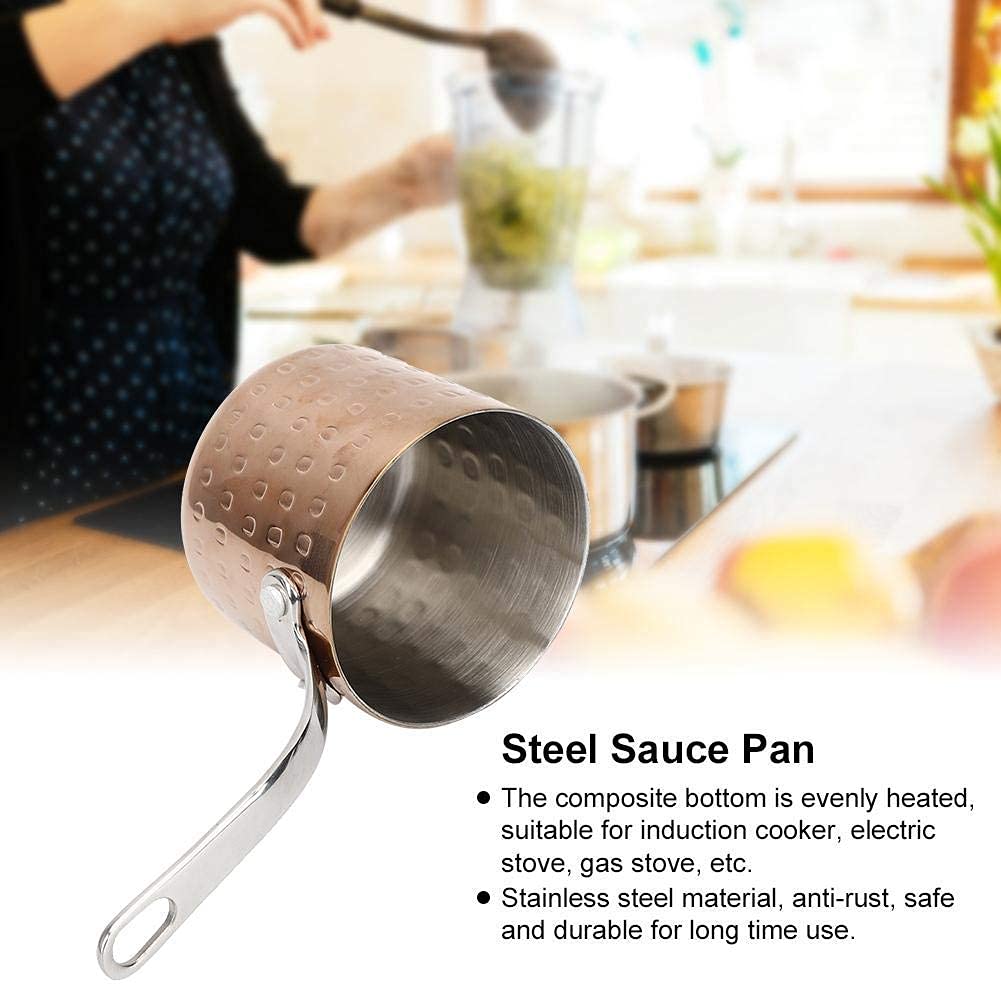 Edelstahl Milchtopf Mit Holzgriff | Kleiner Kochtopf Für Sauce, Schokolade, Butter | 12,2 X 8,3 Zoll