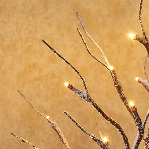 Miniatura 4 de Fudios Árbol de Navidad iluminado con polvo de nieve con temporizador funciona con pilas decoración del hogar de 18 pulgadas mesa artificial