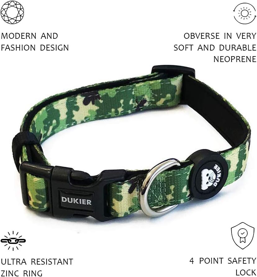 DUKIER - Dog Collar, Adjustable and Adjustable, Neoprene Pet Accessory, Camo Design Size XS - Image 3
